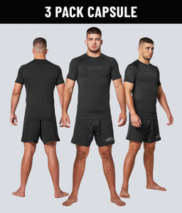 standard black short sleeve mens no-gi bjj rash guard