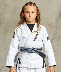 elite sports Brazilian jiu jitsu kids gray/black bjj belt