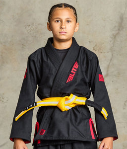 elite sports Brazilian jiu jitsu kids yellow/white bjj belt