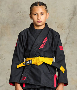 elite sports Brazilian jiu jitsu kids yellow bjj belt