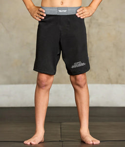 elite sports black jack series gray kids bjj shorts