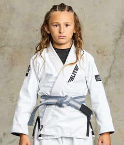 elite sports Brazilian jiu jitsu kids gray/white bjj belt