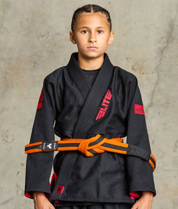 elite sports Brazilian jiu jitsu kids orange/black bjj belt