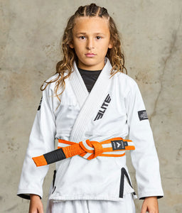 elite sports Brazilian jiu jitsu kids orange/white bjj belt