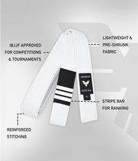 elite sports lightweight and preshrunk adults white bjj belt