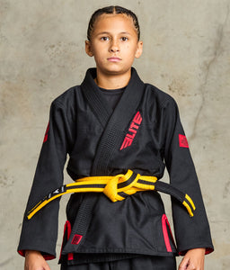 elite sports Brazilian jiu jitsu kids yellow/black bjj belt