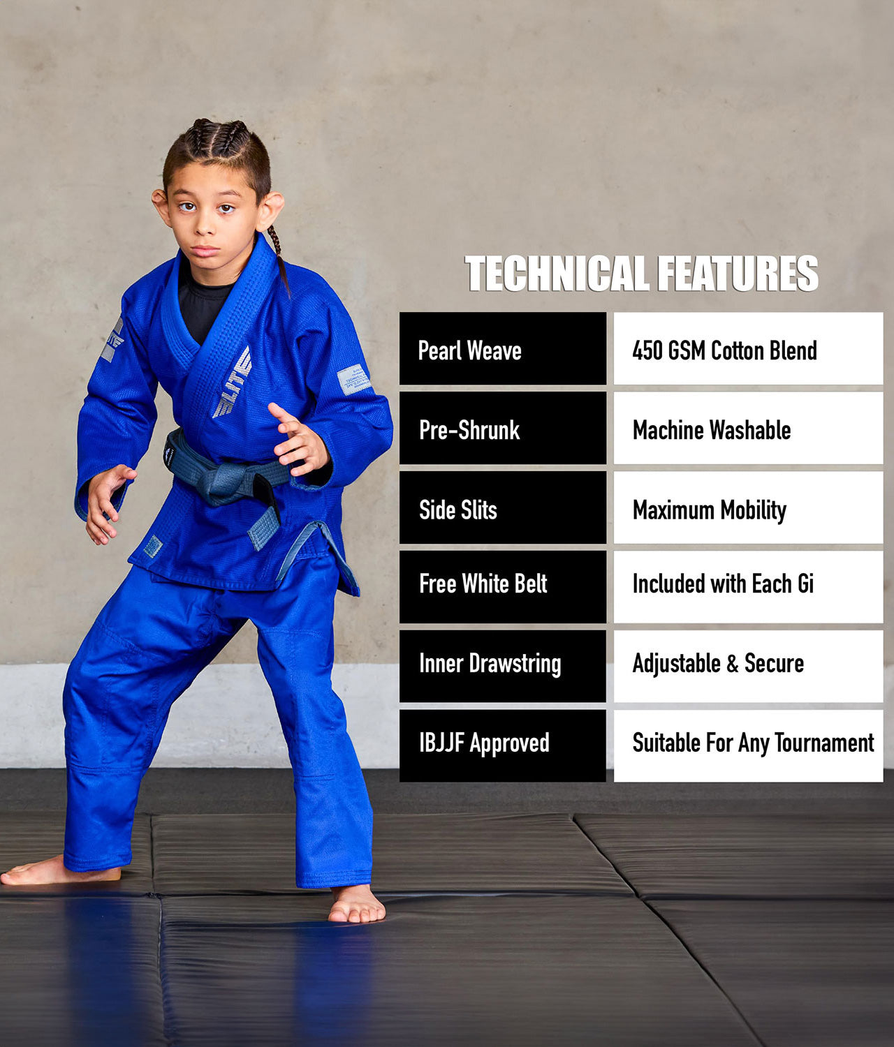 Kids' Core Blue Brazilian Jiu Jitsu BJJ Gi