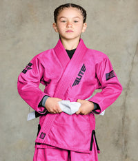elite sports core pink brazilian jiu jitsu kids bjj gi