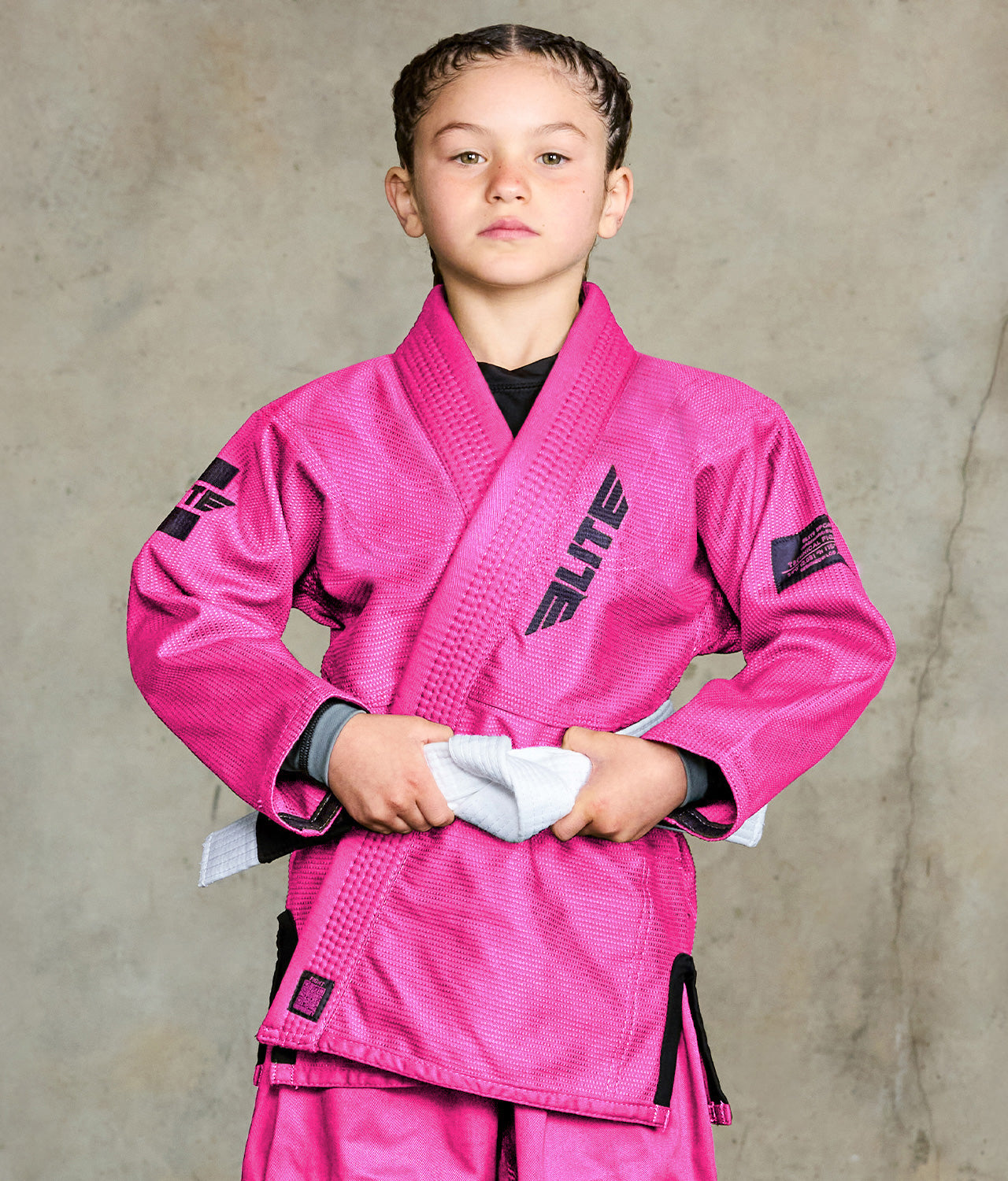 elite sports core pink brazilian jiu jitsu kids bjj gi