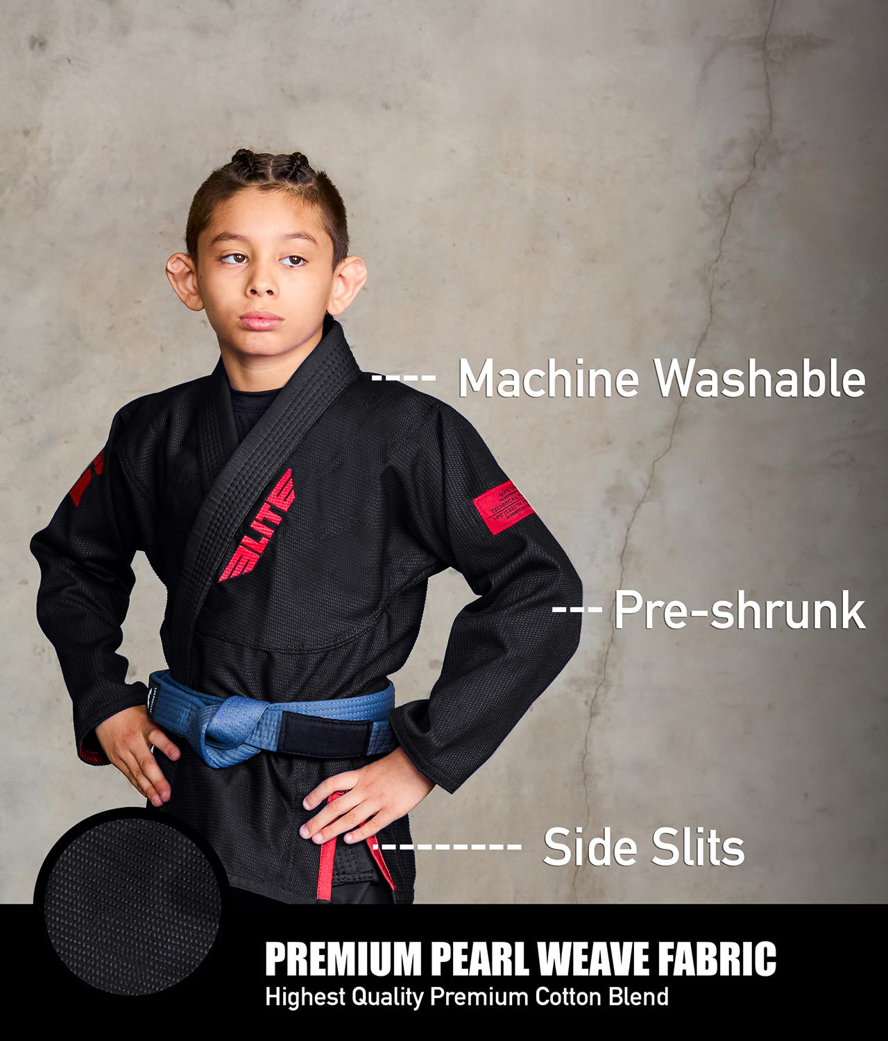 Kids' Core Black Brazilian Jiu Jitsu BJJ Gi