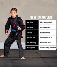 Kids' Core Black Brazilian Jiu Jitsu BJJ Gi