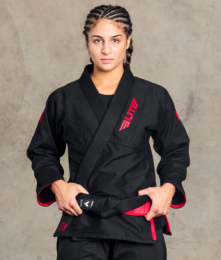 elite sports core black brazilian jiu jitsu womens bjj wholesale gi