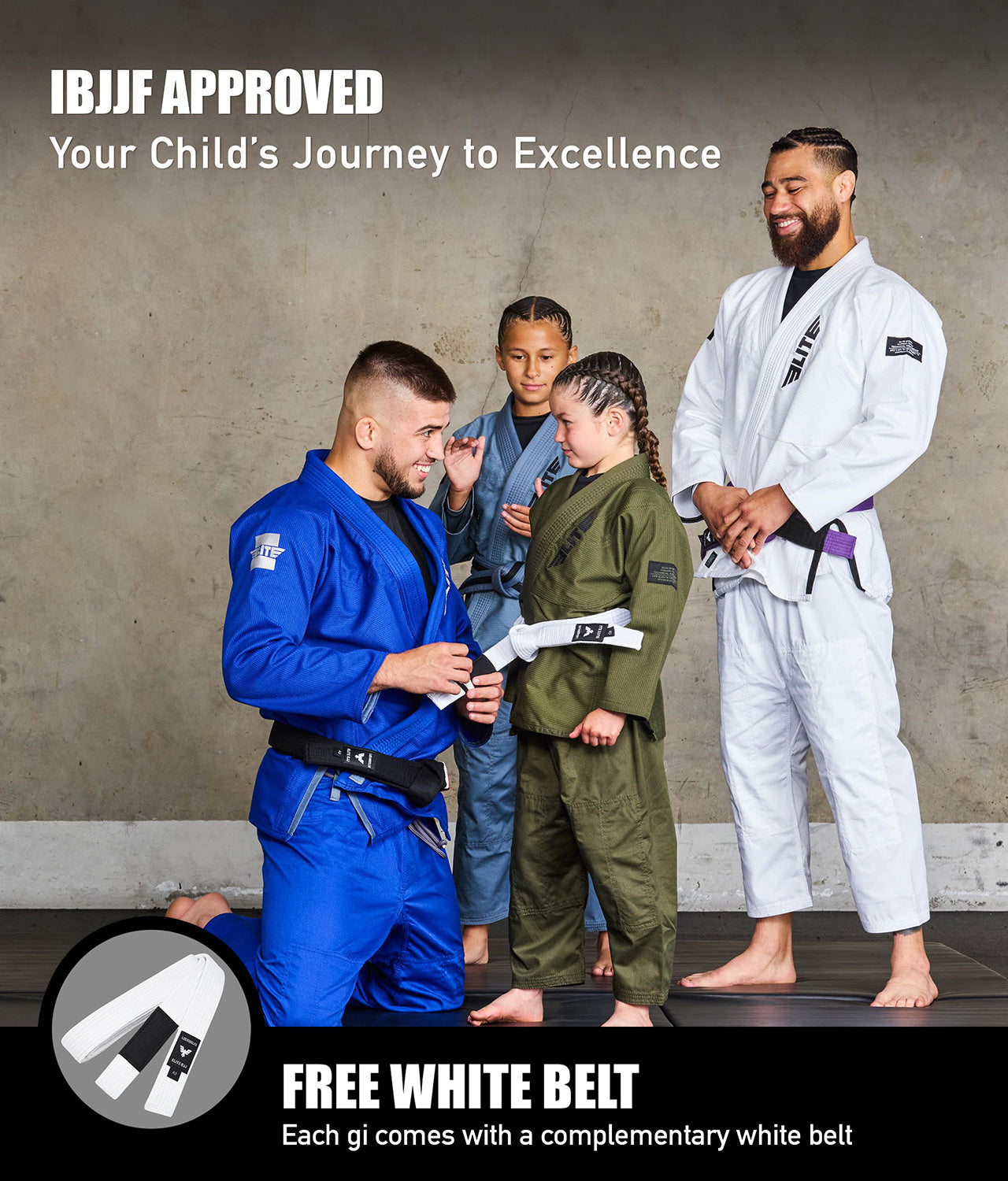 elite sports core green boys ibjjf approved bjj wholesale gi