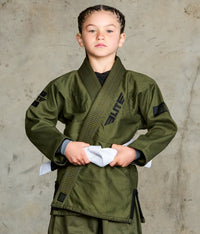 elite sports core green brazilian jiu jitsu kids bjj wholesale gi