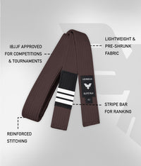 elite sports lightweight and preshrunk adults brown bjj belt