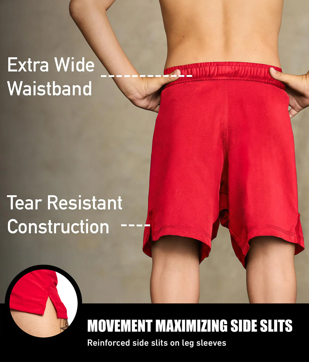 Black Jack Red No-Gi Kids BJJ Shorts
