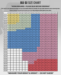 elite sports core blue mens wholesale bjj wholesale uniform size chart