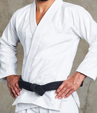 elitesports essential white mens bjj gi jacket view