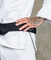 elitesports essential white mens bjj gi side-slit design