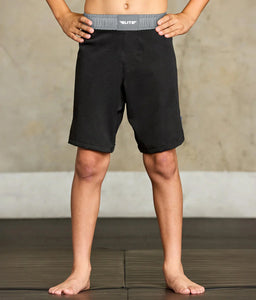 elite sports black jack series gray kids bjj shorts