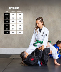 elite sports kids Brazilian jiu jitsu green/black bjj belt size guide