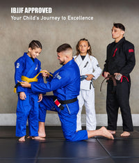 elite sports kids ibjjf approved yellow bjj belt