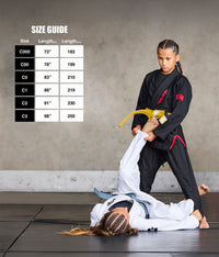 elite sports kids Brazilian jiu jitsu yellow/white bjj belt size guide