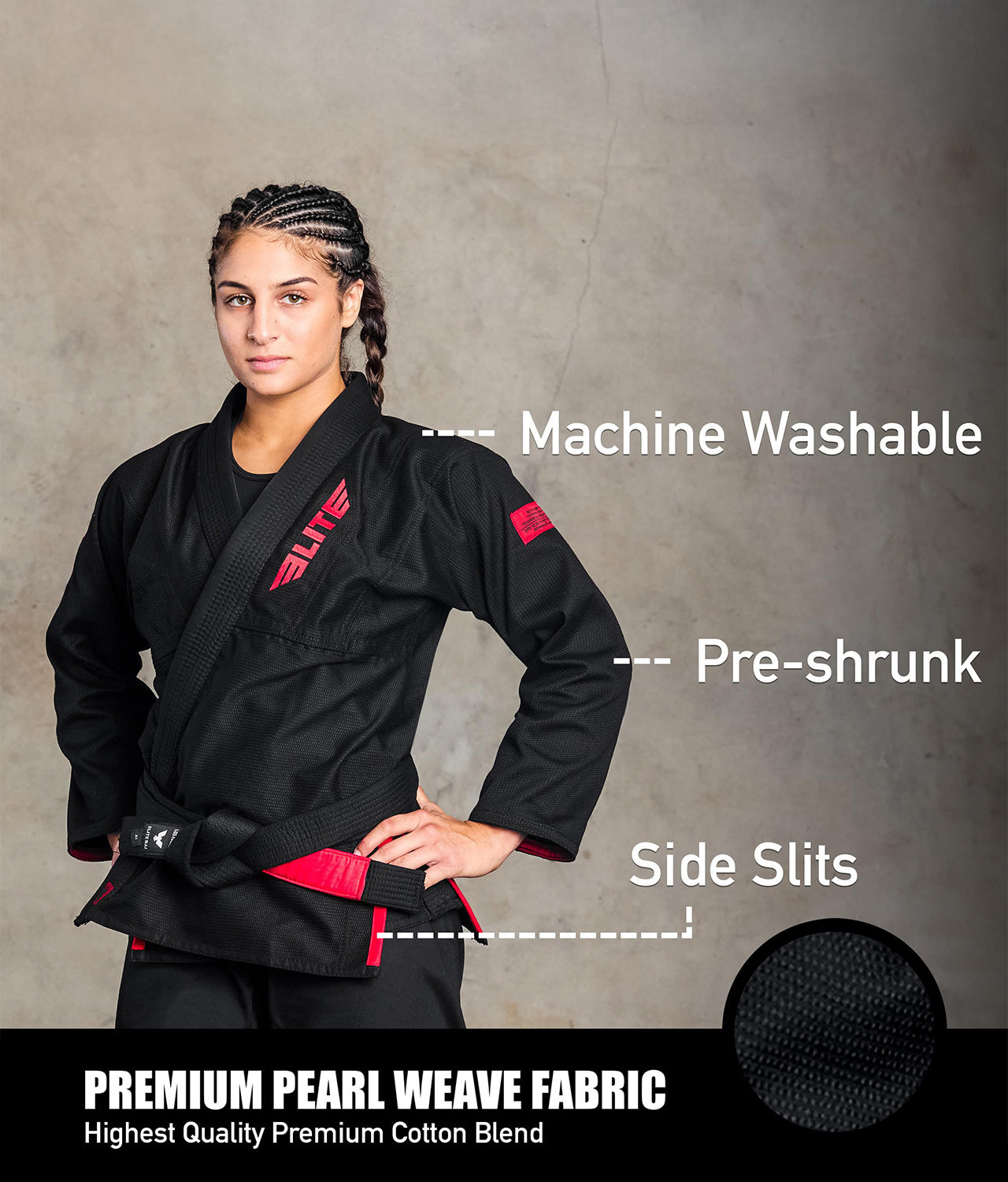 Women's Core Black Brazilian Jiu Jitsu BJJ Gi