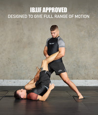 standard grey short sleeve mens ibjjf approved bjj rashguard