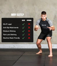 Standard Gray Short Sleeve No-Gi Mens BJJ Rash Guard