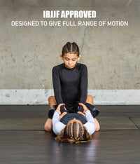 standard black long sleeve kids ijiu jitsuf approved jiu jitsu rash guard