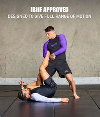 standard purple long sleeve mens ijiu jitsuf approved jiu jitsu rash guard