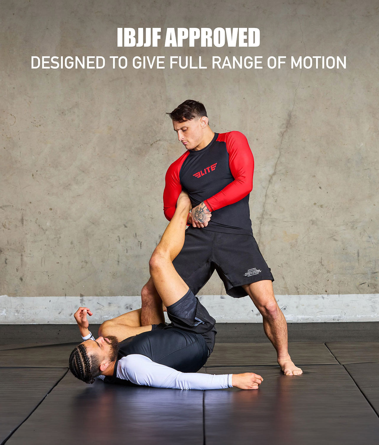 standard red long sleeve mens ijiu jitsuf approved jiu jitsu rash guard