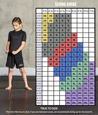 Standard Black Short Sleeve No-Gi Kids BJJ Rash Guard