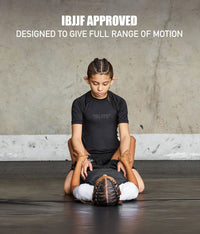 standard black short sleeve girls bjj rashguard size chart