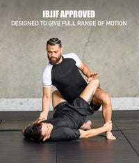standard white short sleeve mens ibjjf approved bjj rashguard