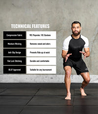 standard white short sleeve mens bjj rashguard technical features