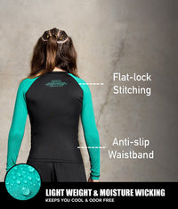 standard green long sleeve lightweight boys jiu jitsu rashguard
