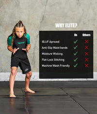 standard green short sleeve girls bjj rashguard technical features
