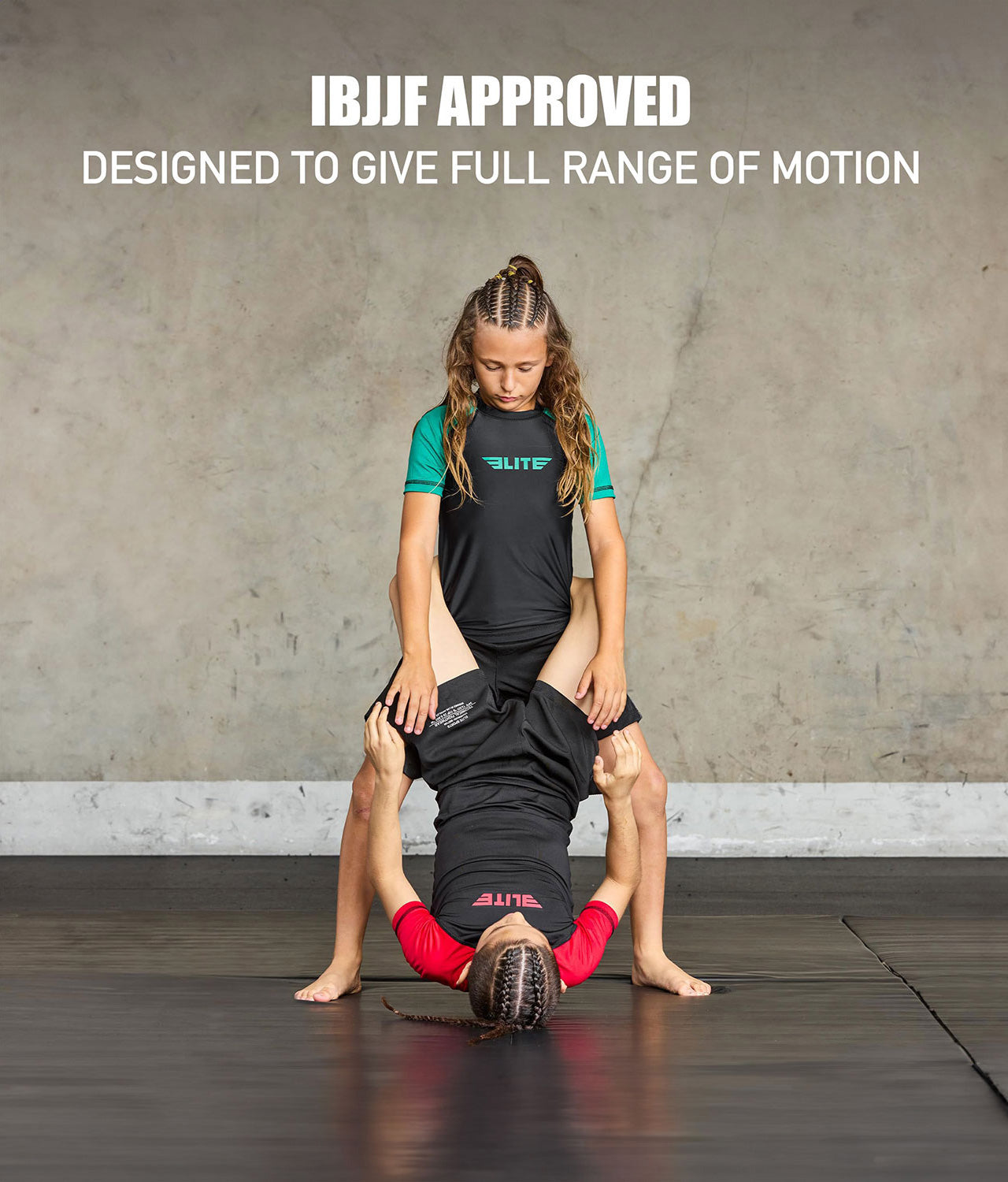 standard green short sleeve girls bjj rashguard size chart