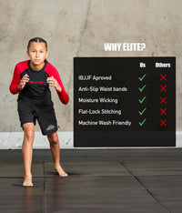 standard red long sleeve girls jiu jitsu rash guard technical features