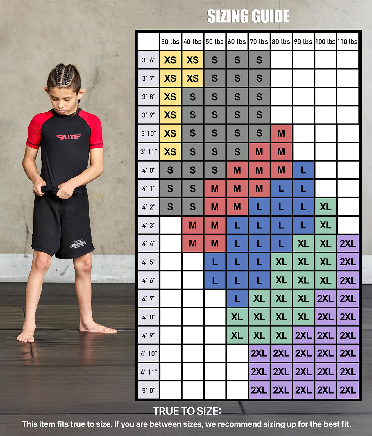 Standard Red Short Sleeve No-Gi Kids BJJ Rash Guard
