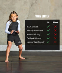 standard white short sleeve girls bjj rashguard technical features