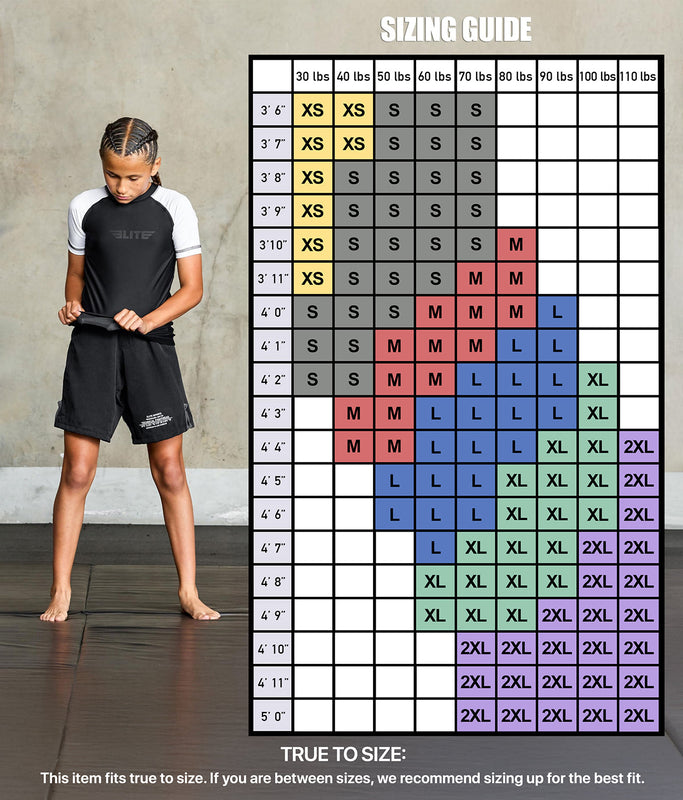 Standard White Short Sleeve No-Gi Kids BJJ Rash Guard
