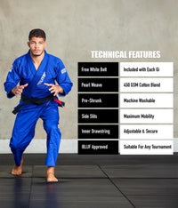 Men's Core Blue Brazilian Jiu Jitsu BJJ Gi