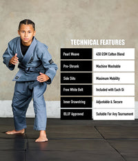 Kids' Core Gray Brazilian Jiu Jitsu BJJ Gi