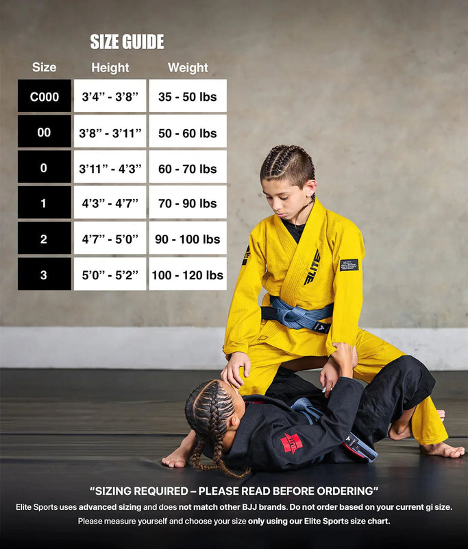 Kids' Core Yellow Brazilian Jiu Jitsu BJJ Gi