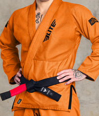 elite core orange mens preshrunk bjj gi Quality Closeup