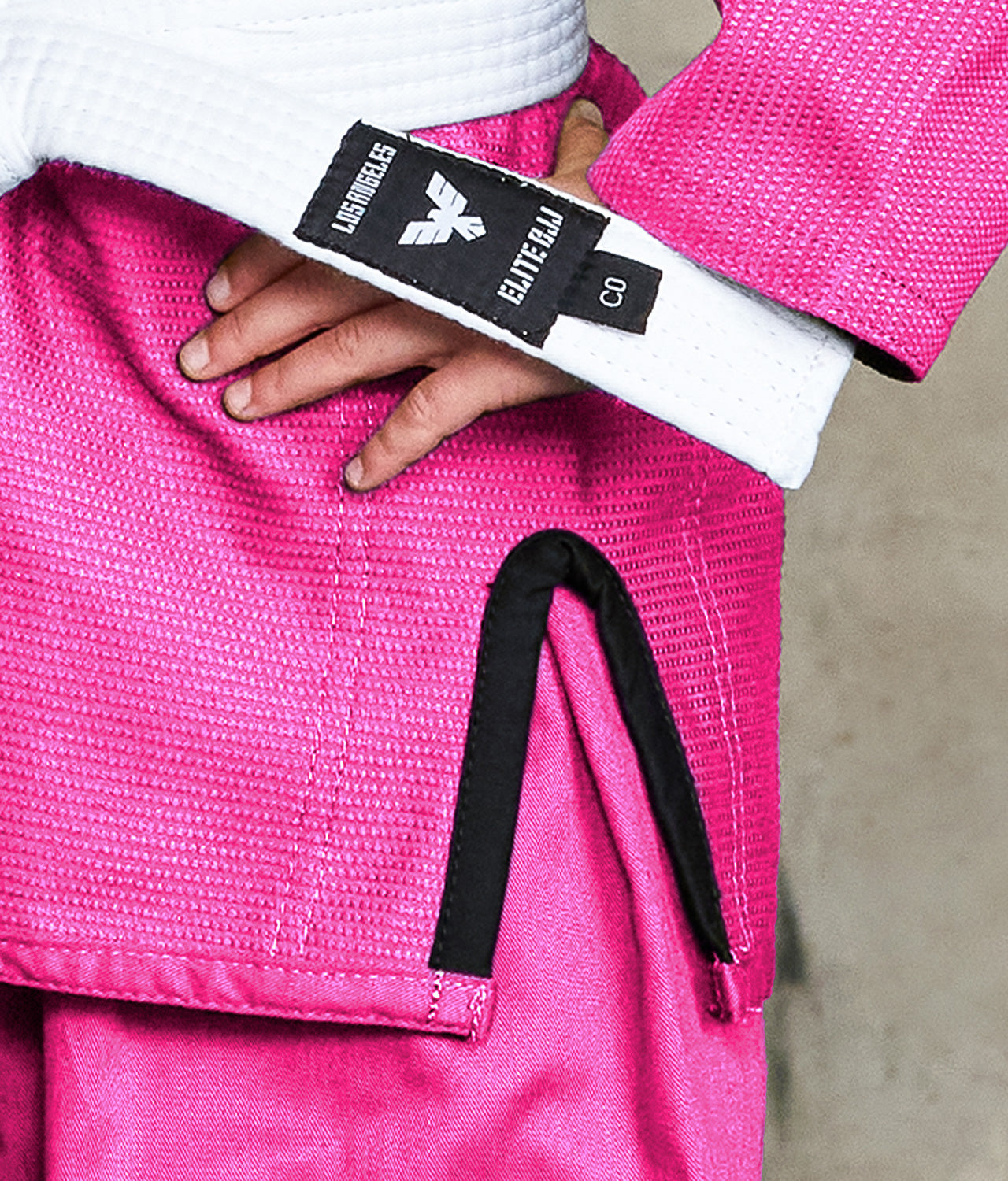 elite sports core pink girls bjj gi side slit design