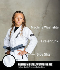 Kids' Core White Brazilian Jiu Jitsu BJJ Gi